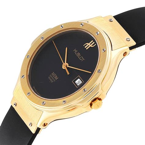 hublot mdm geneve classic 18k yellow gold ladies watch 140.10.3|Hublot MDM Geneve Quartz Yellow Gold Rubber Strap 140.10.3 .